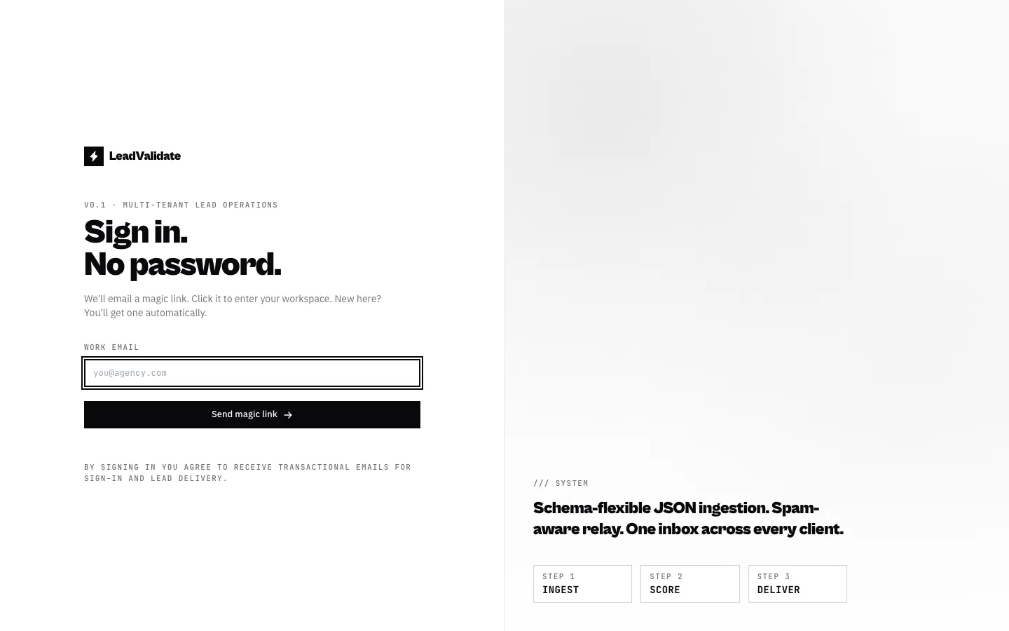 Sign-in screen